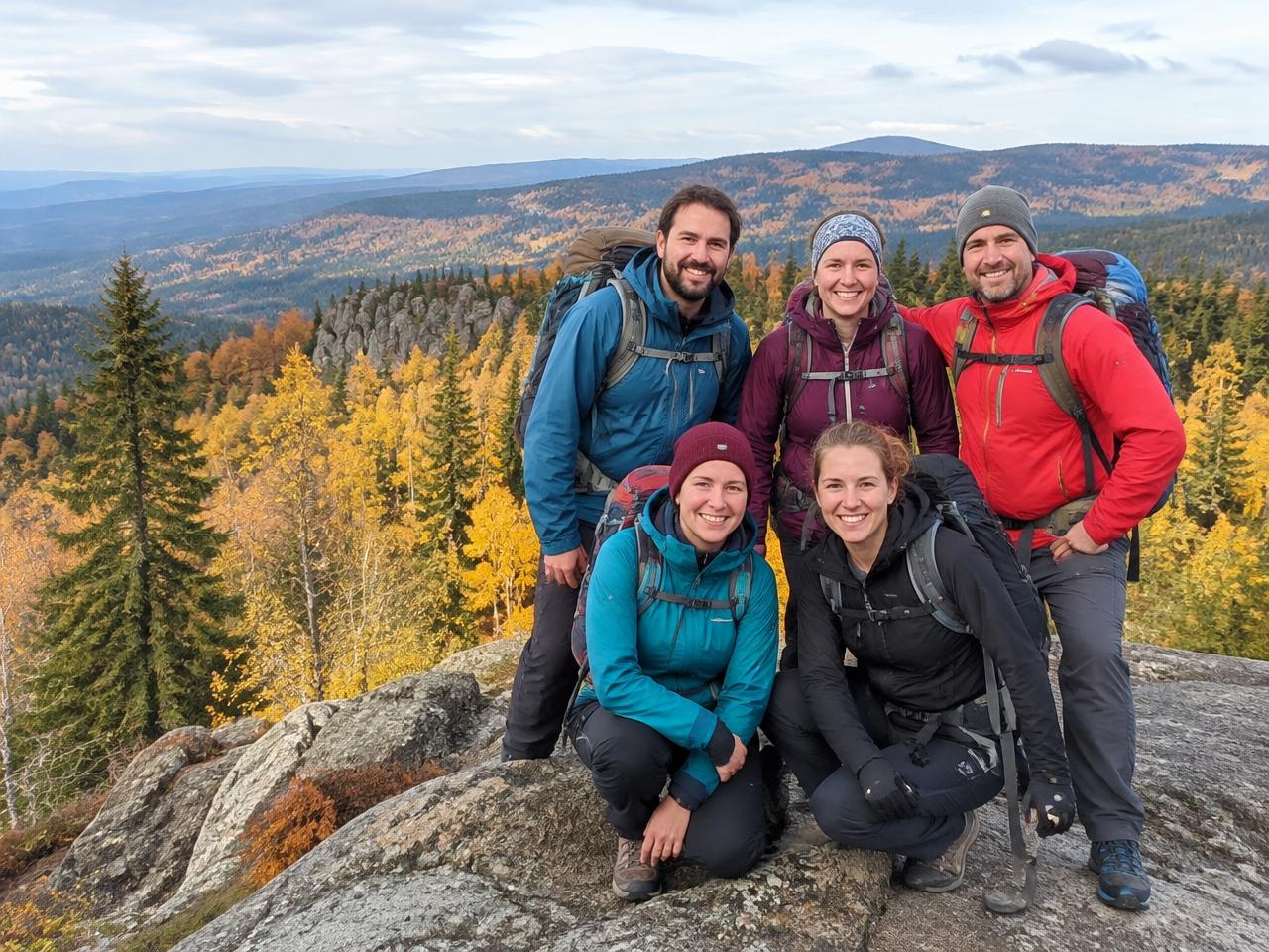 The crew at a granite lookout